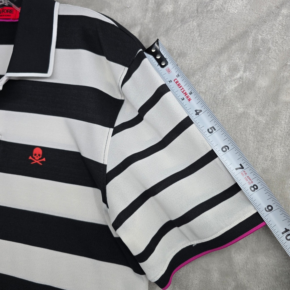 G/FORE Black and White Striped Polo Shirt - Picture 7 of 9